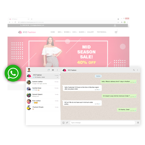 Chatting App WhatsApp integrated on site by VistaShopee - Best Ecommerce Platform