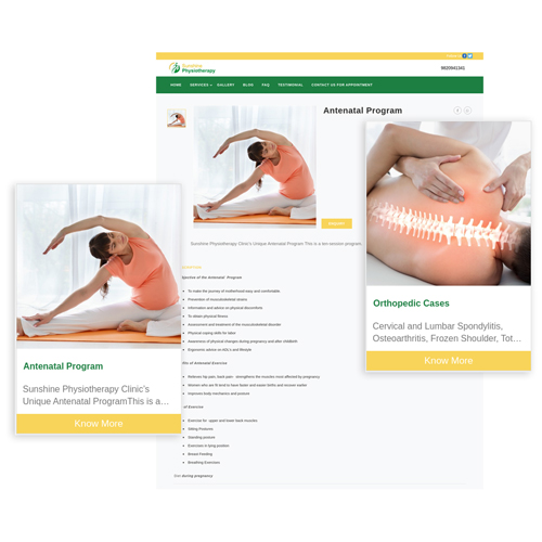 Physiotheraphy Services Page by VistaShopee - Best Ecommerce Platform