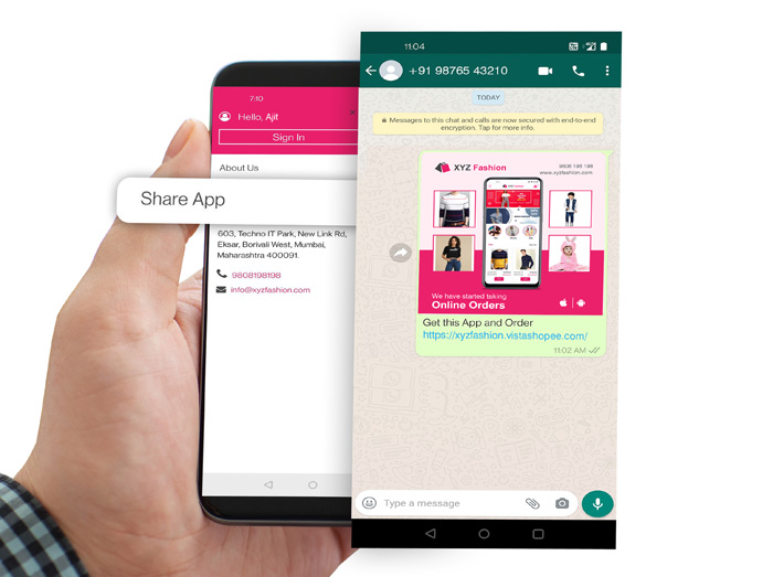 Share App through WhatsApp by VistaShopee - Ecommerce Platform