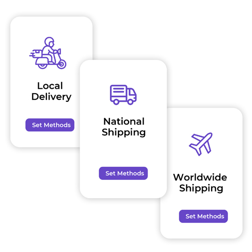 Three Shipping Rules - Local Delivery, National Shipping and Worldwide Shipping